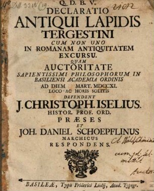Declaratio antiqui lapidis Tergestini