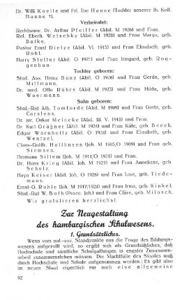 Zur Neugestaltung des hamburgischen Schulwesens.