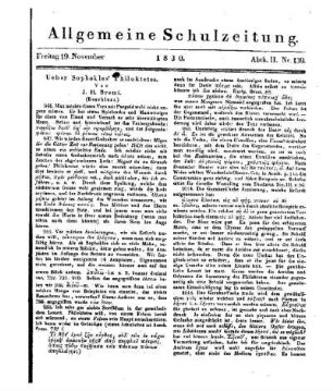 Ueber Sophokles' Philoktetes : (Beschluss) ; (Beschluss folgt)