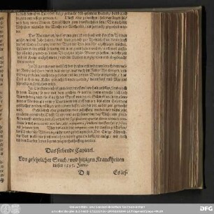 Das siebende Capittel. Von gefehrlicher Seuch/ und hitzigen Kranckheiten dieses 1595. Jares.