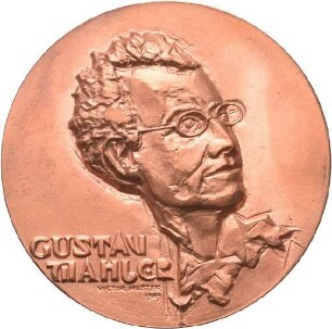 Erinnerungsmedaille von Victor Huster an die Tätigkeit des Komponisten Gustav Mahler in Kassel