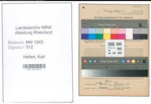 Entnazifizierung Karl Helten , geb. 12.12.1905 (Verwaltungsangestellte)
