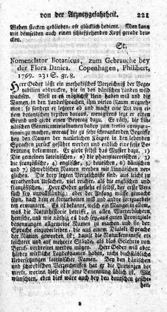 Nomenclator Botanicus, zum Gebrauche bey der der Flora Danica.
