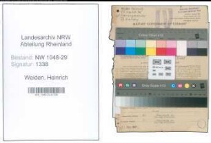 Entnazifizierung Heinrich Weiden , geb. 21.03.1888 (Beamter)