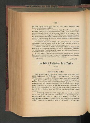 Les Juifs à l'intérieur de la Tunisie. (Suite).