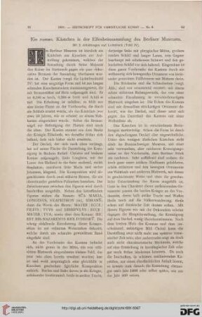 Ein roman. Kästchen in der Elfenbeinsammlung des Berliner Museums(mit Tafel IV)