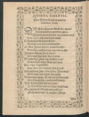 Das Sibent Capittel von der Tinctura Iovis.