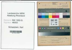 Entnazifizierung Karl Schaetzlein, geb. 16.10.1903 (Schneider)