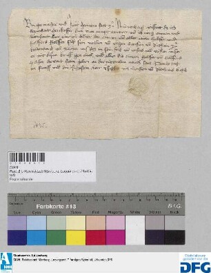 Berenhart Herikoffer, den man nennt Renwart, und Jörg Amman und Lienhart Bur kündigen von wegen des Hanns von Riethain der Stadt Nürnberg Fehde an. - Siegler: Hanss von Riethain.