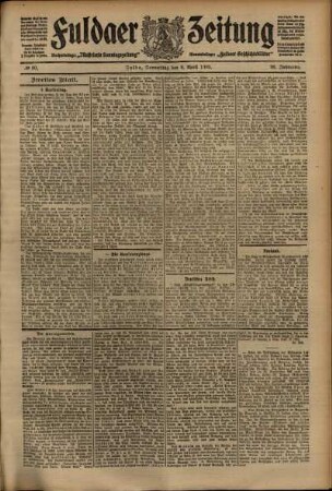 Zweite Ausgabe vom Donnerstag, den 08. April 1909.