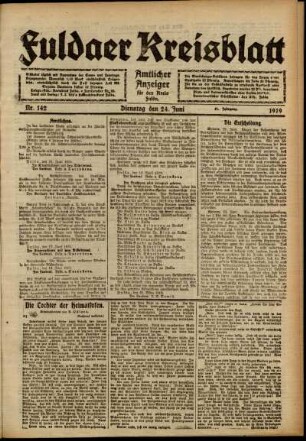 Ausgabe vom Dienstag, den 24. Juni 1919.