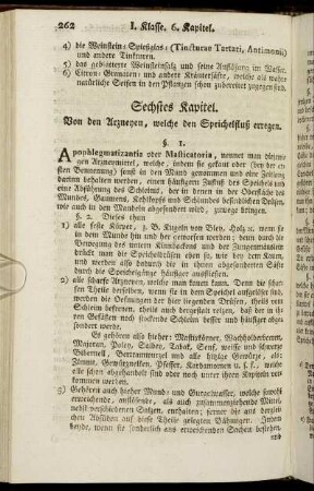 Sechstes Kapitel. Von den Arzneyen, welche den Speichelfluß erregen.