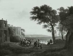 Arkadische Landschaft mit Rundtempel