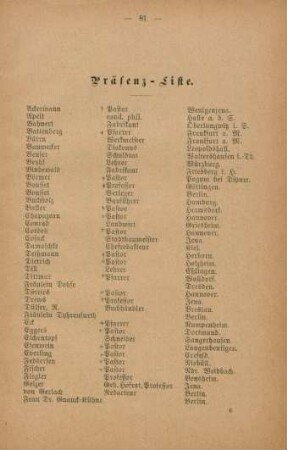 Präsenz-Liste