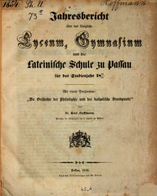 Die Geschichte der Philosophie und der katholische Standpunkt