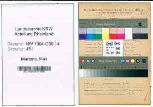 Entnazifizierung Max Martens , geb. 22.01.1908 (Maschinist)