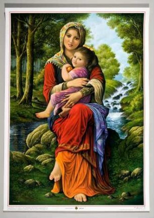 Poster mit Darstellung von Mutter mit Kind