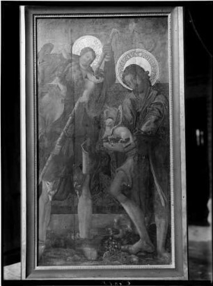 Bohlsbach Katholische Sankt Laurentius Kirche Altarflügel links Heiliger Christopherus und rechts Johannes der Täufer (um 1520)