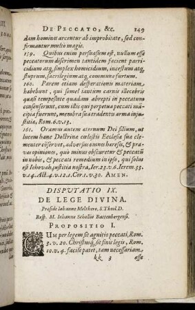 Disputatio IX. De Lege Divina.