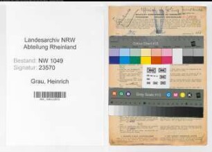Entnazifizierung Heinrich Grau , geb. 28.05.1910 (Versicherungsangestellter)