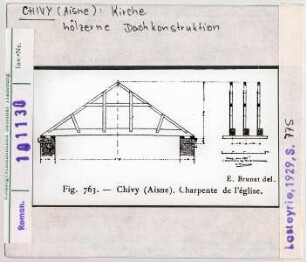 Chivy, Kirche: hölzerne Dachkonstruktion