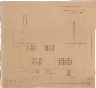 Pfann, Paul; Landhaus Zollinspektor Ed. Glück - Südseite (Aufriss)