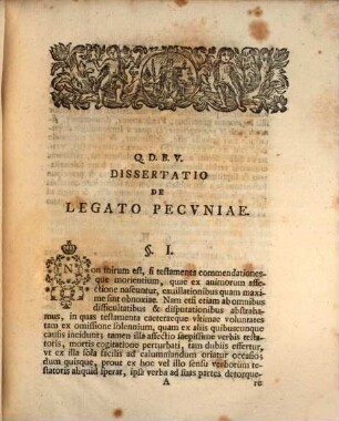 Diss. de legato pecuniae, dem Geldvermächtniß