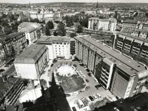 Dresden-Neustadt. Blick vom Turm der Dreikönigskirche über den Albertplatz nach Nordosten