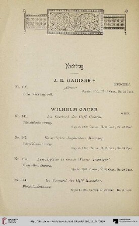 Nachtrag (Nr. 140-159)