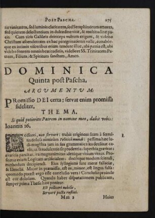 Dominica Quinta post Pascha.