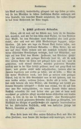 5. Höchst zerstreute Gedanken