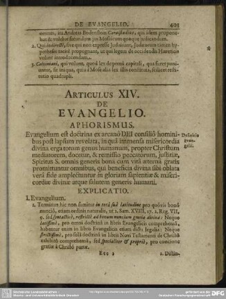 Articulus XIV. De Evangelio