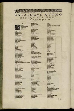 Catalogus Authorum quibus In Hoc Opere De Insectis Usus Sum.