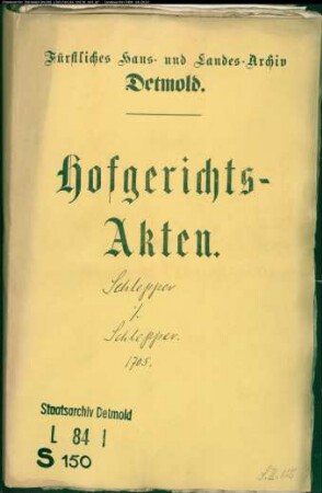 Schlepper, Hans zu Hiddensen gegen Joh. Kord Schlepper zu Hiddensen - Abtretung des Hofes
