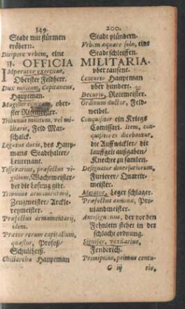 31. Officia Militaria. - 40. Vestes Ad Ornatum pertinentes.