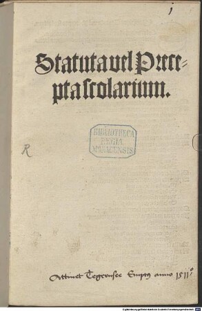 Statuta vel precepta scolarium