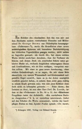 Anti-Lauth : Entgegnung auf den Ungriff den Herrn Prof. Dr. Lauth in Sachen des verstorbenen Dr. George Brown und seine urgeschichtlichen Systems. Vom Herausgeber des "Paläorama"