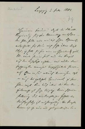 Nr. 5: Brief von Bernhard Windscheid an Gottlieb Planck, 3.2.1884