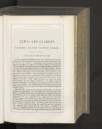 Lewis and Clarke's journey to the Pacific Ocean.
