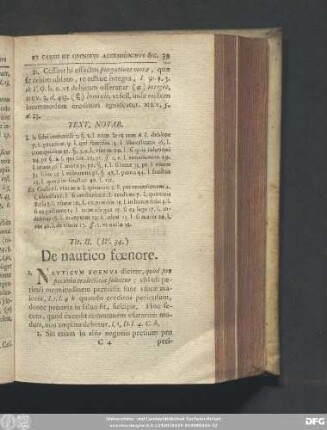 Tit. II. (IV. 34.) De nautico foenore.