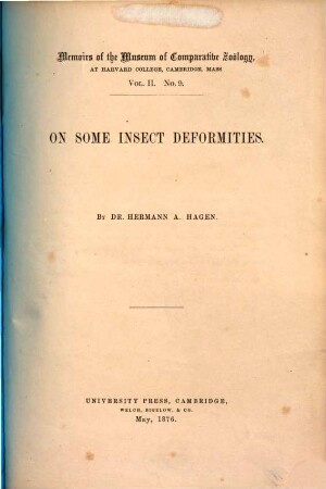 On some insect deformities