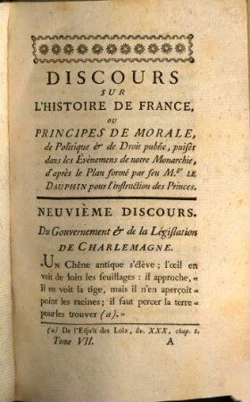 Principes De Morale, De Politique Et De Droit Public, Puisés dans l'Histoire de notre Monarchie, Ou Discours Sur L'Histoire De France. 7