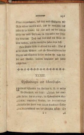 XXXIII. Ehescheidungen und Lebensstrafen.