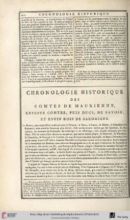 Chronologie historique des comtes de Maurienne, ensuite comtes, puis ducs, de Savoie, et enfin rois de Sardaigne