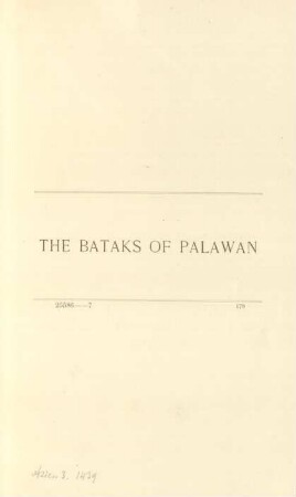 The Bataks of Palawan