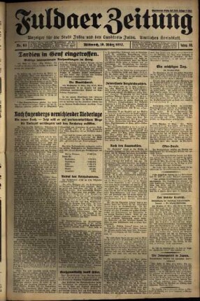 Erste Ausgabe vom Mittwoch, den 16. März 1932.