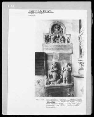 Epitaph für Sigmund (+1573) und Helena (+1574) von Guttenberg