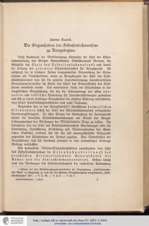 Die Organisation des Feldeisenbahnwesens zu Kriegsbeginn