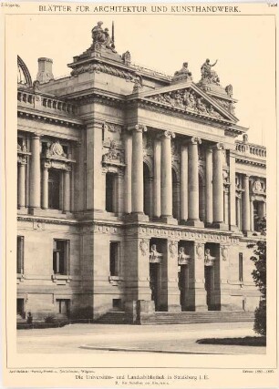 Universitäts- und Landesbibliothek, Straßburg: Ansicht Mittelbau