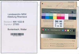 Entnazifizierung Walter Buntenbach , geb. 19.05.1904 (Gastwirt)
